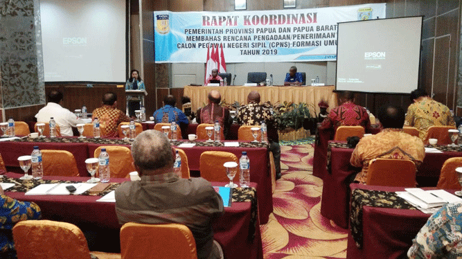Rakor Rencana Pengadaan/Penerimaan CPNS Formasi Umum Tahun 2019 di Hotel Horison, Kota Jayapura, Jumat (1/2/2019)