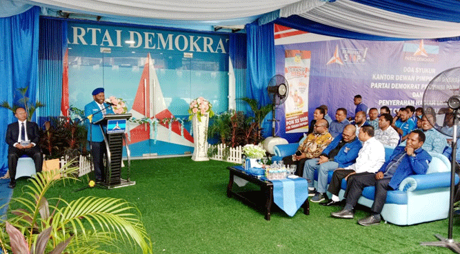 Wakil Ketua I DPD Partai Demokrat Papua, Ricky Ham Pagawak dalam sambutannya