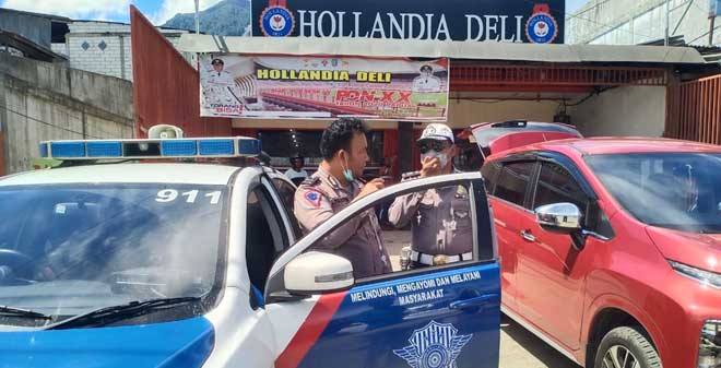 Satlantas Polres Sentani Imbauan Corona