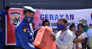 Dampak Corona, Polairud Polda Papua Baksos di Pesisir Kota Jayapura
