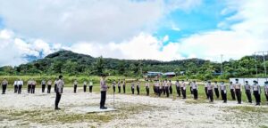 Pimpin Apel Pagi, Kapolres Mamteng Sosialisasikan New Normal
