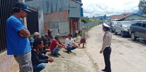 Satlantas Polres Paniai Beri Imbauan Cegah Covid-19