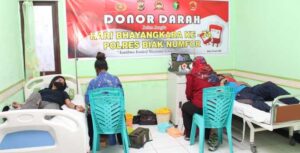 Gandeng PMI, Polres Biak Gelar Aksi Donor Darah Sambut HUT ke 74
