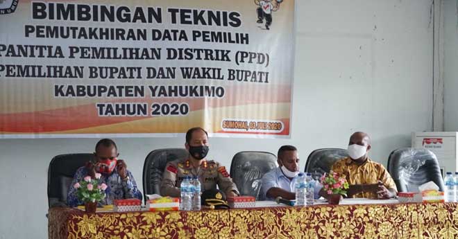 Polres Yahukimo Gelar Bimtek Pemutakhiran Data Pilkada 2020