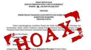 Demokrat Papua : SK dan B.1-KWK Pasangan Petahana Bupati Waropen Palsu