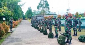 Dandim BVD Lepas 59 Personel Satgas TMMD ke Perbatasan RI-PNG