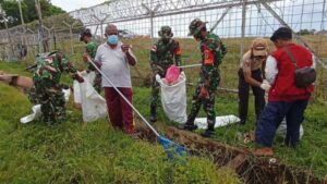 TNI-Polri bersama KNPI BVD Gelar Aksi Bersih-bersih Area Umum