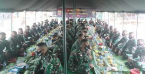 HUT ke 56, Satgas Yonif 125/Si’mbisa Gelar Syukuran di Tapal Batas