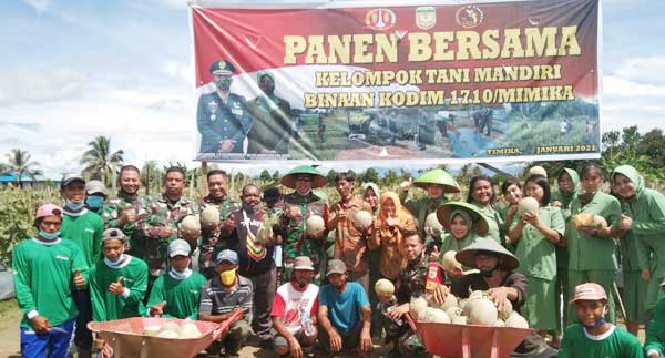 Kodim Mimika Poktan Mandiri Panen Holtikultura