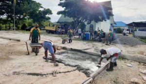 Impian Warga Kampung Sagaria Punya Lapangan Voli Permanen Terwujud