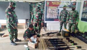 Satgas Pamtas RI-PNG Jalani Pemeriksaan Materil Inventaris Pos Jajaran