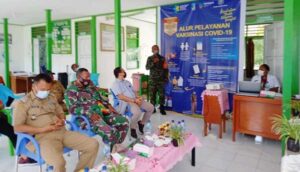 Danramil 1709-02/Yapen Timur Dukung Program Vaksinasi Covid-19