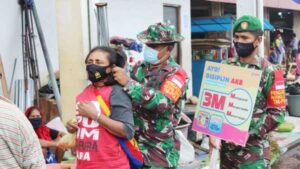 Patroli dan Sosialisasi Prokes Kodim Jayapura Intensif Tekan Covid-19