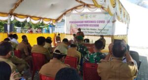 Satgas TNI Hadiri Pencanangan Vaksinasi Covid-19 di Keerom