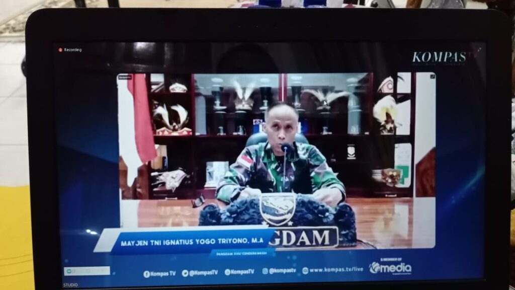 Pangdam Ikut Webinar Bersama Tokoh dan Akademisi Bahas Solusi Terbaik Papua