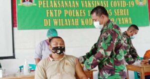 Ratusan Prajurit Kodim Yawa Jalani Vaksinasi Covid-19 Tahap I