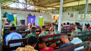 Satgas TMMD Kodim Boven Digoel Ibadah Bersama Masyarakat Kampung Kawagit