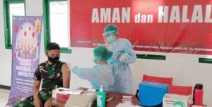 Sukseskan Program Nasional, Satgas TNI Terima Vaksinasi Covid-19