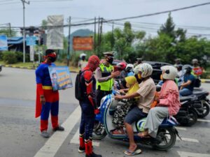 Captain America Cs Ikut Sosialisasi Protkes Berlalu Lintas di Kota Jayapura