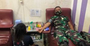 Peduli Sesama, Satgas TNI Gelar Aksi Donor Darah