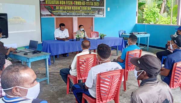 Sukseskan TMMD 111, Kantor Kemenag Biak Beri Penyuluhan ke Warga 18 Satgas TMMD 111 BN Penyuluhan Kemenag