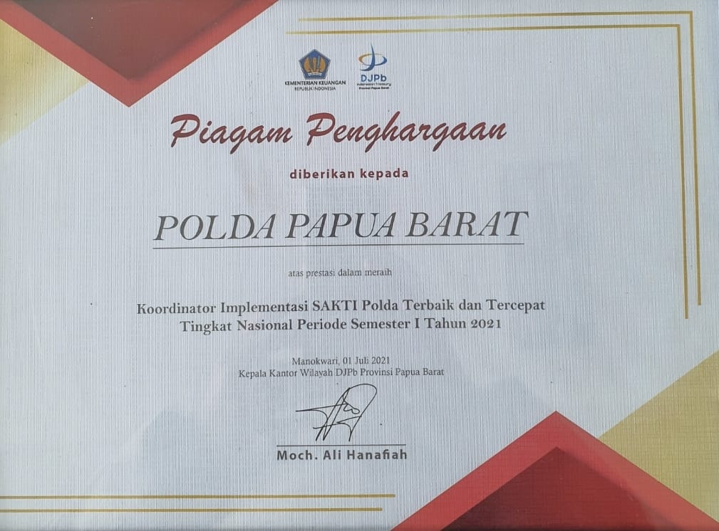 Polda PB Borong Penghargaan IKPA Tiga Kategori Dalam Semester I Tahun 2021 1 IMG 20210807 WA0000