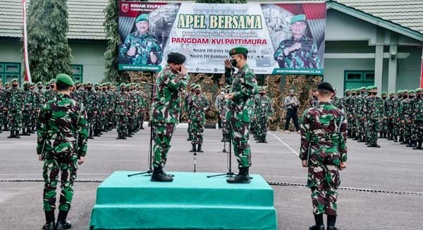 Pangdam 16 PTM BI JAR Apel Bersama