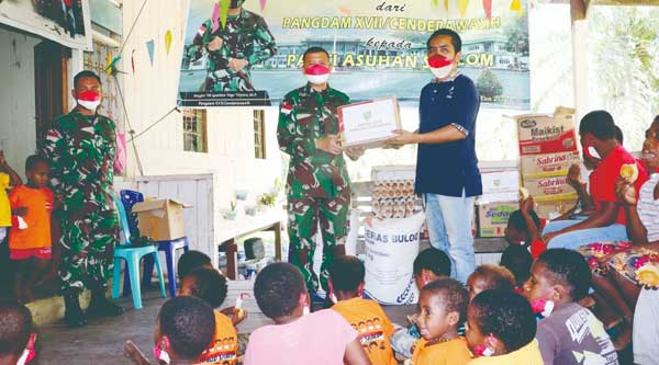 Pangdam 17 Cen Berbagi Kasih Panti A Syalom