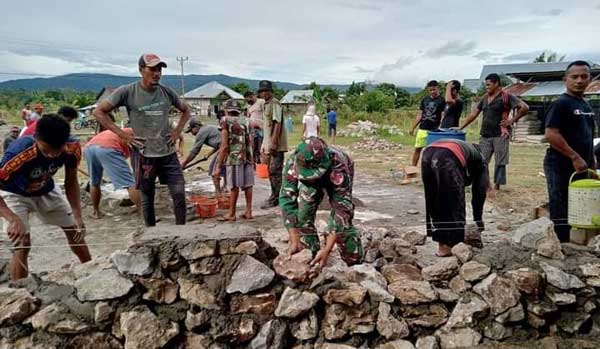 Satgas TNI 734 SNS Bangun Fondasi Alg Saode