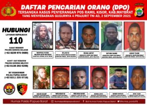 Polda PB Sebarkan Foto DPO Tersangka Penyerangan Posramil Kisor