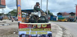 Sukseskan PON XX, Aparat TNI di Mimika Gelar Vaksinasi Mobile