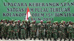 Danlantamal IX Hadiri Upacara Pemberangkatan Satgas PAM Pulau Terluar