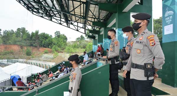 Pengamanan PON XX : Personel Kawal Ketat Setiap Pertandingan di Venue 15 Pengamanan PON TNI Polri