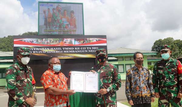 Danrem 173 PVB tutu TMMD 112 Kodim Yawa