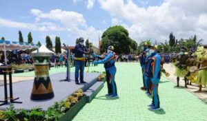 Personel Gabungan Amankan Kedatangan Kirab Api PON XX di Merauke