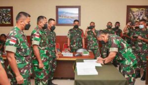 Danrem 172/PWY Pimpin Serah Terima Satgas Pamtas RI-PNG