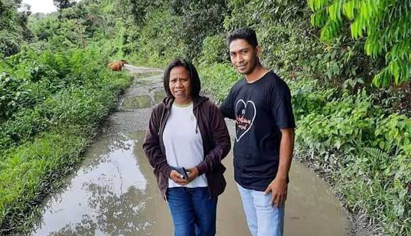 Tim Peduli Inamosol Soroti Pekerjaan Jalan Kairatu - Honitetu SBB 2 Jalan Kairatu Honi 2
