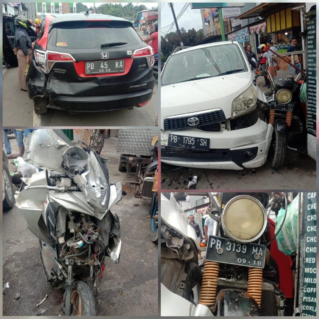 Diduga Sopir Ngantuk, Tabrakan Beruntun Mobil dan Motor