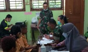 Kesdam Cenderawasih “Jemput Bola” Vaksin Anak 6 – 11 Tahun di Jayapura