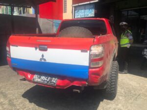 Satlantas Polres Manokwari Tilang Satu Mobil STNK Luar PB