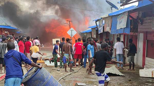 Kebakaran di Karubaga Toli Papua