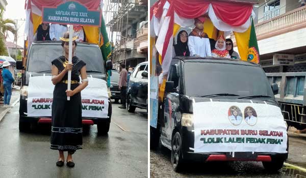 Kafilah MTQ Bursel Ikuti Pawai Ta'aruf MTQ XXIX Maluku 13 Kafilah Bursel MTQ Slaki Ok