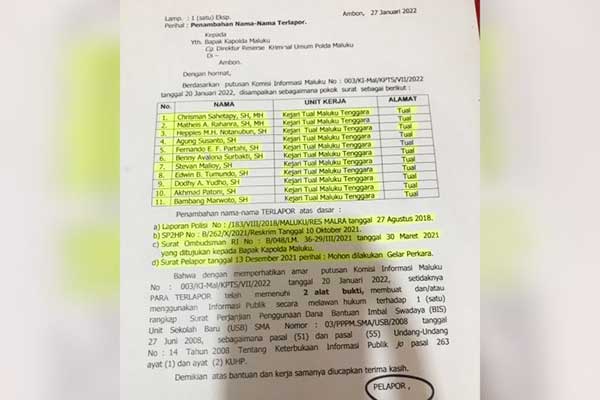 Mantan Terpidana Korupsi Polisikan 11 Oknum Jaksa Kejari Tual 6 Laporan CK 11 Jaksa