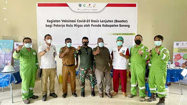 Pemkab Sorong Dukung Pekerja Hulu Migas Dapatkan Vaksinasi Booster Covid-19 2 SKK Migas Pamalu Vaksin Booster3