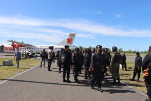 Backup Pengamanan Pasca Demo DOB, 2 SST Brimob Polda Papua Tiba di Yahukimo