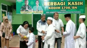 Kodim 1708 Biak Berbagi Kasih di 2 Panti Asuhan