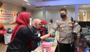 Polresta Jayapura Kota Gelar Giat Donor Darah Sambut Hari Bhayangkara ke 76