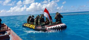 Satgas TNI Pamputer XXV Pulau Brass Gelar Patroli Laut