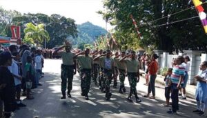 Semarak HUT RI ke-77, Personil Kodim Yawa Ramaikan Lomba Gerak Jalan