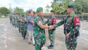 Danrem PVB Pimpin Upacara Penyambutan Satgas Organik Yonif Raider 303/SSM